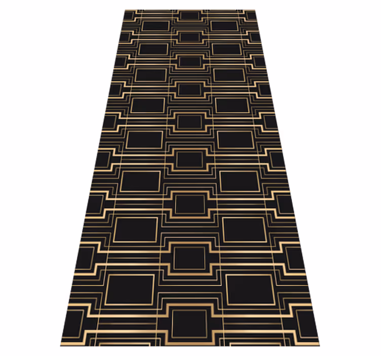 Office vinyl rug with gold frame art decor design - TenStickers