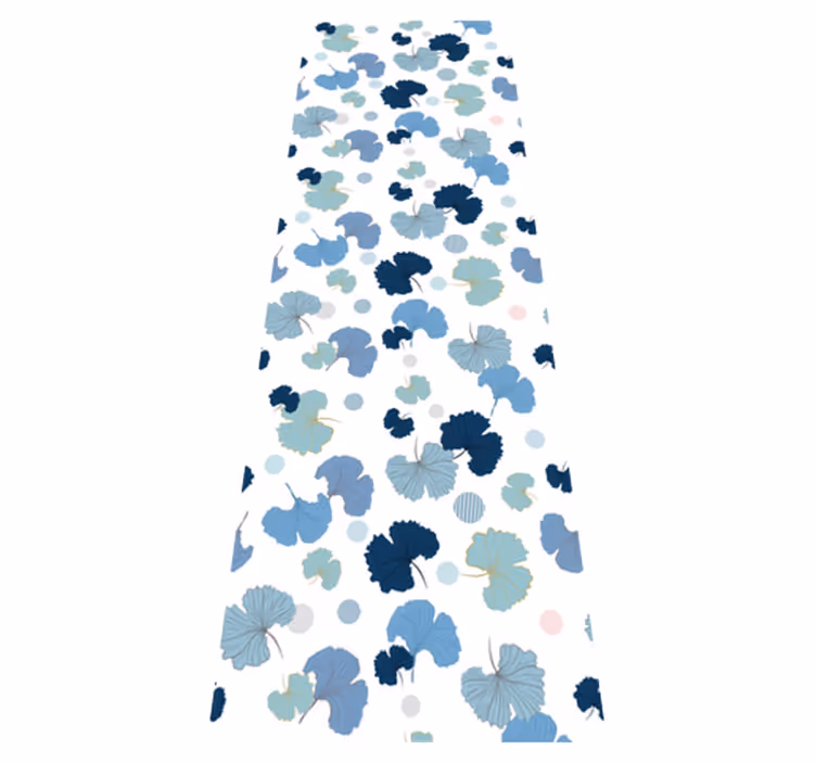 Office vinyl rug blue ginkgo leaf - TenStickers