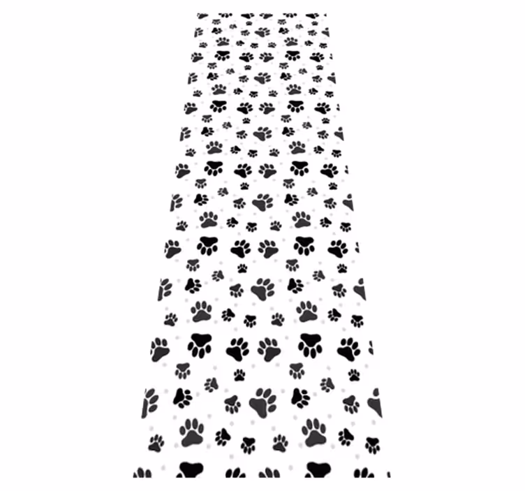 Bedroom vinyl rug with pet paw print design - TenStickers