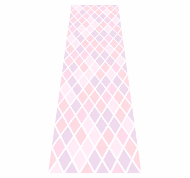 Bedroom vinyl rug with pink and white diamonds design - TenStickers