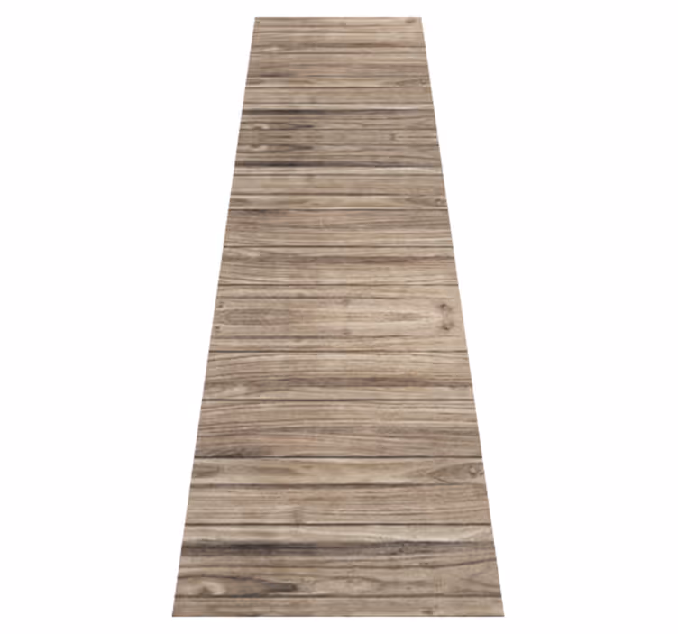 Gray rustic horizontal wooden planks bedroom vinyl rug - TenStickers