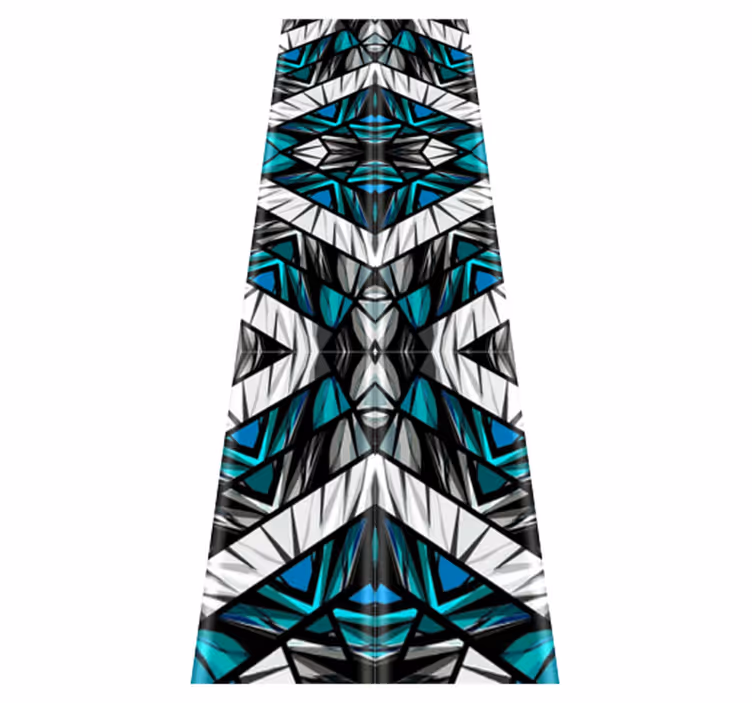 Cool black, blue and white graffiti bedroom vinyl rug - TenStickers