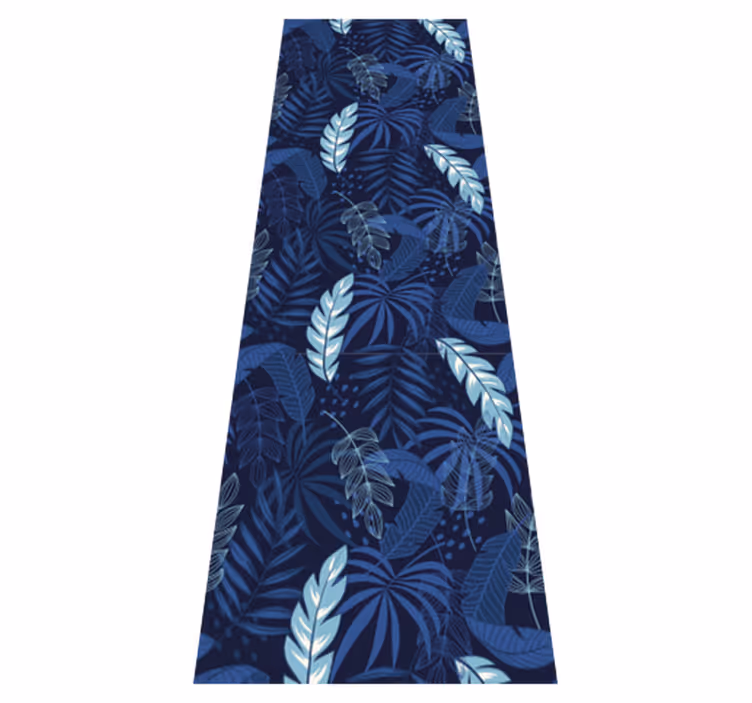Bedroom vinyl rug blue maranta and panther - TenStickers