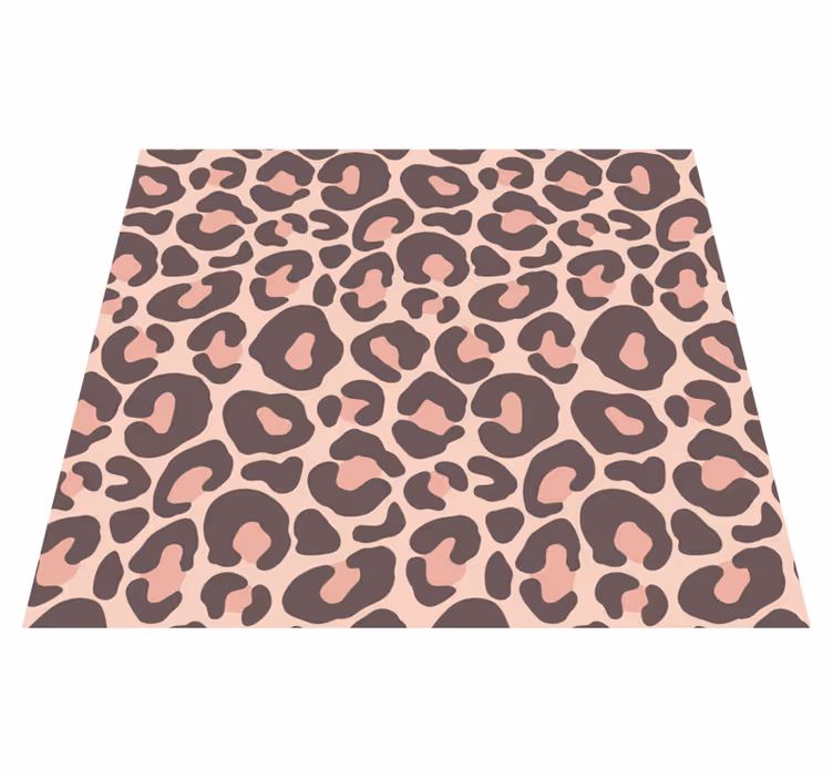 Pink leopard print bedroom vinyl rug - TenStickers