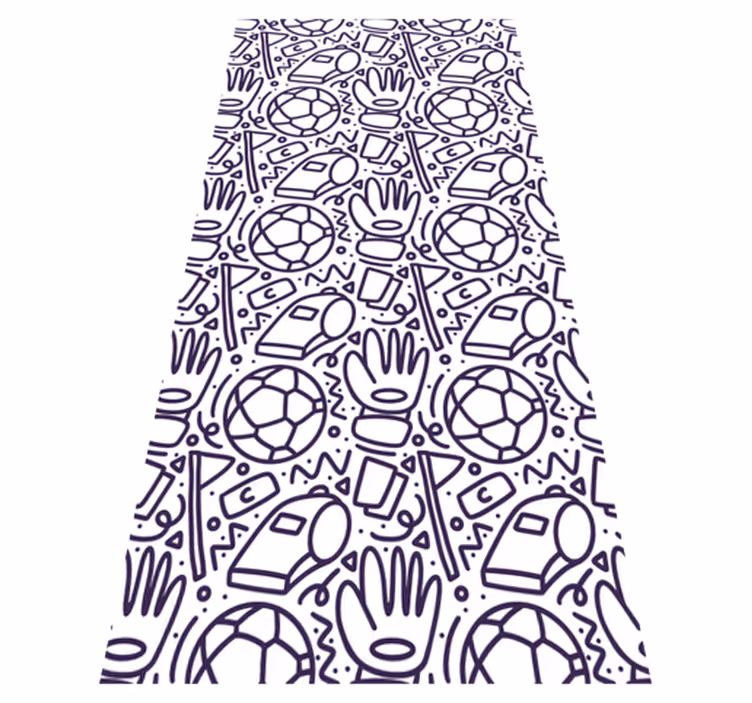 Sport doodle design bedroom vinyl rug - TenStickers
