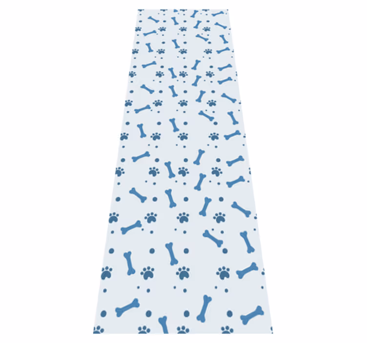 Bedroom vinyl rug with blue dog bones pattern - TenStickers