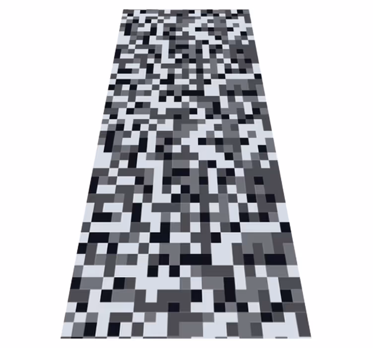 Bedroom vinyl rug in nordic grey square design - TenStickers