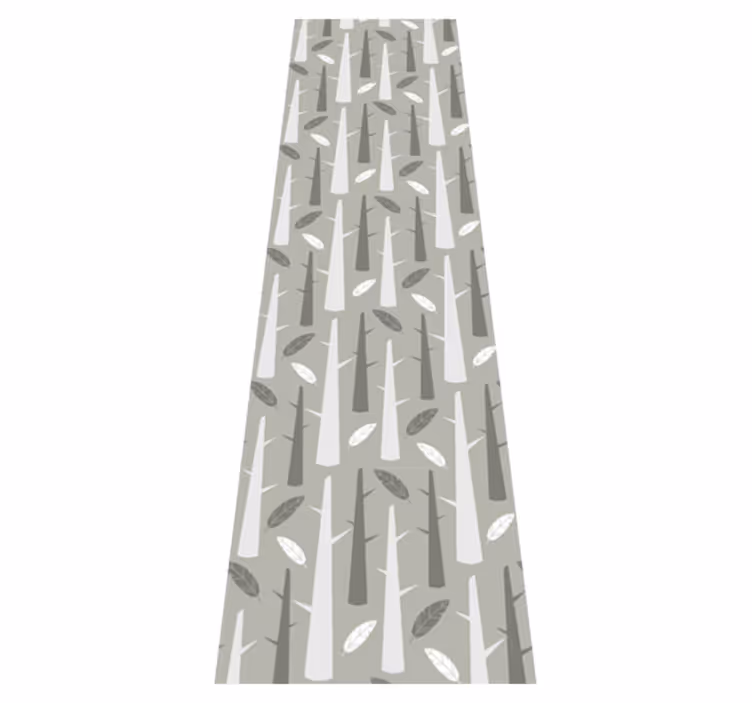 Bedroom vinyl rug with gray nordic branches - TenStickers