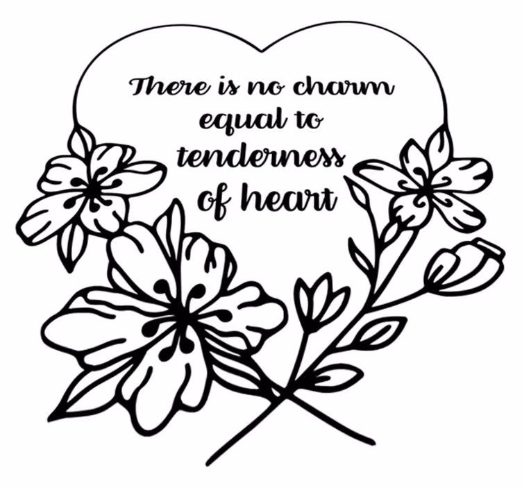 Bedroom vinyl rug jane austen heart - TenStickers
