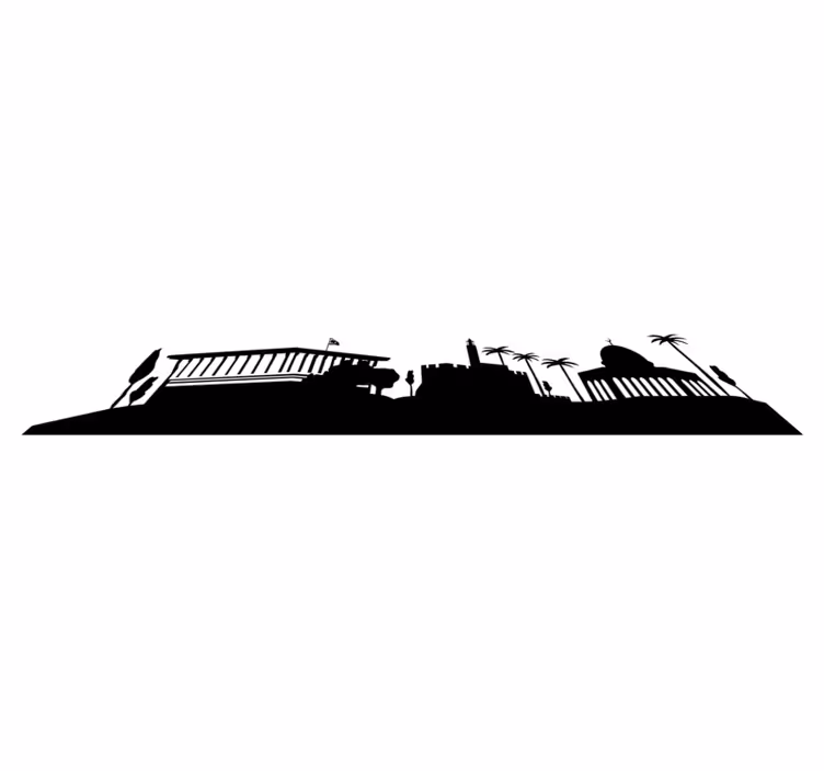Bedroom vinyl rug with jerusalem skyline design - TenStickers