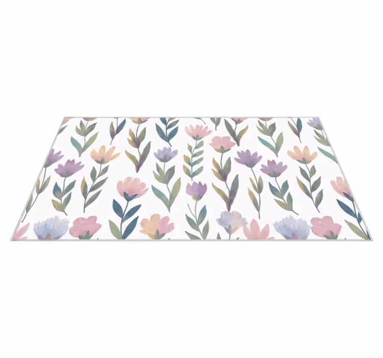 Bedroom vinyl rug nordic style floral wall decal - TenStickers