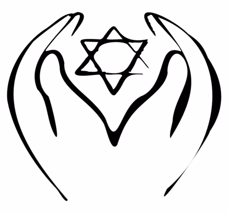 Bedroom vinyl rug star of david - TenStickers