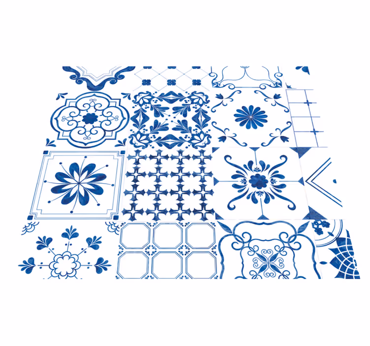Nordic vinyl rug inspired by nordic tiles - TenStickers