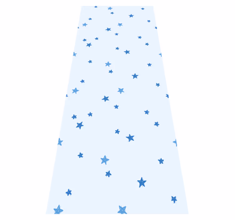 Nordic vinyl rug in pastel blue star pattern - TenStickers