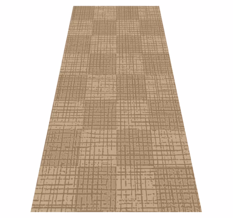 Nordic vinyl rug scandinavian caramel square design - TenStickers