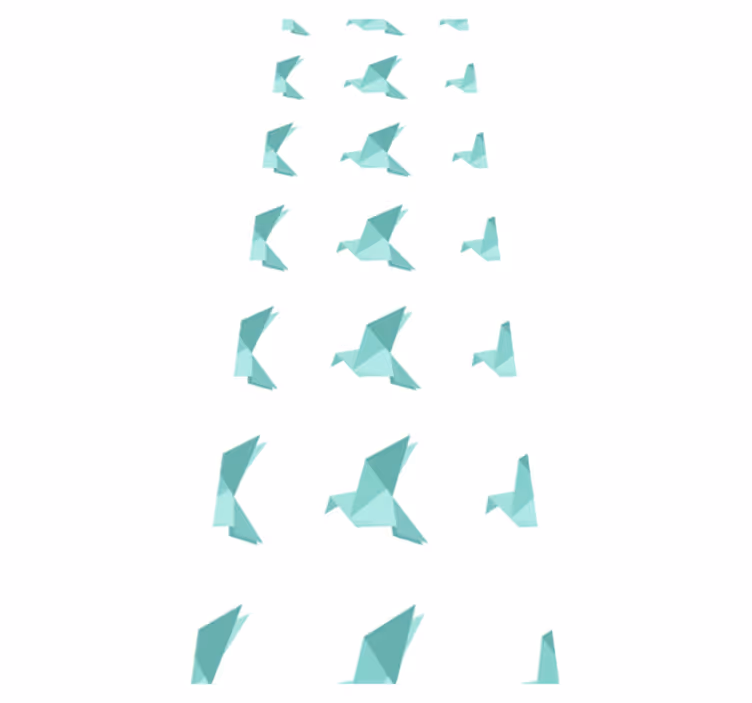 Nordic vinyl rug paper birds design - TenStickers