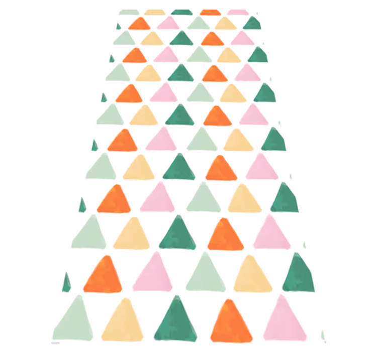Nordic vinyl rug in pastel triangle pattern - TenStickers