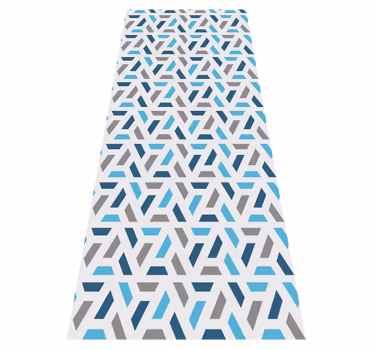 Nordic vinyl rug in blue and green geometric pattern - TenStickers