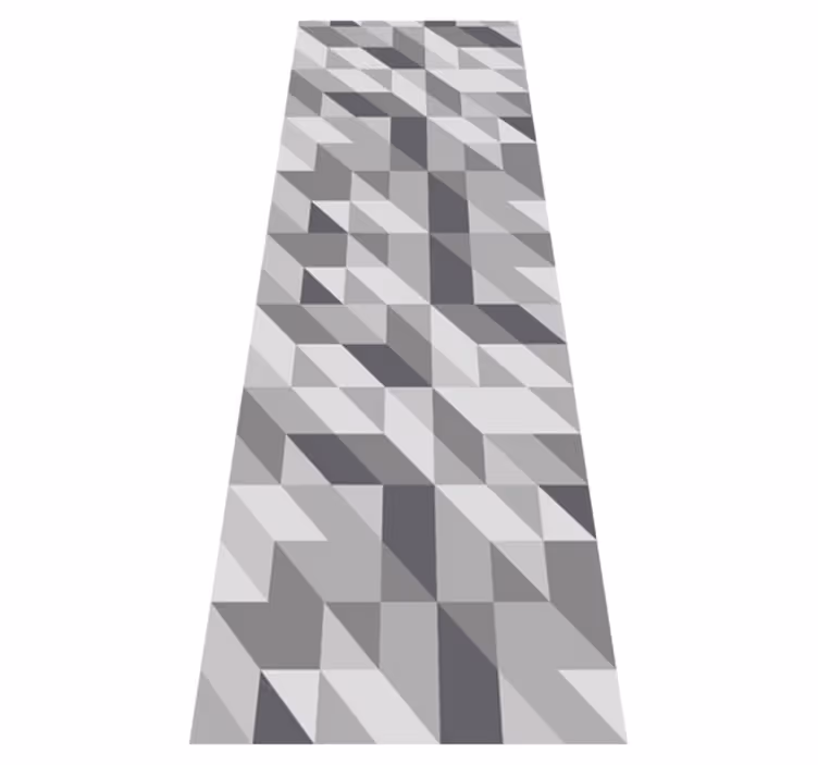 Nordic vinyl rug light gray geometric squares - TenStickers