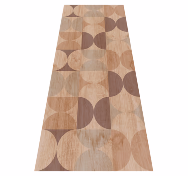 Nordic vinyl rug with brown geometric wood pattern - TenStickers