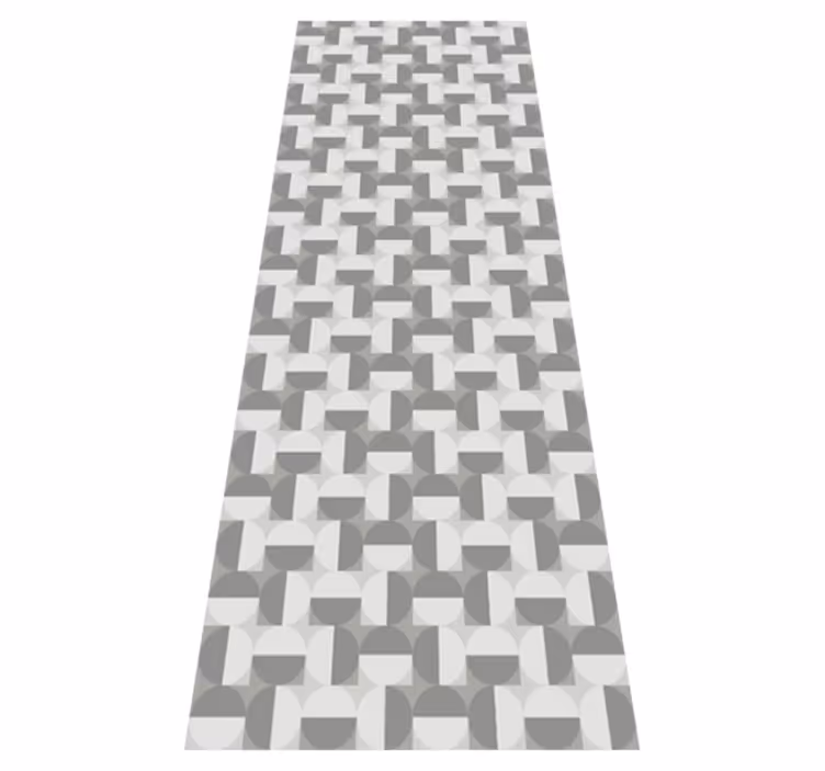 Nordic vinyl rug in gray circle pattern - TenStickers