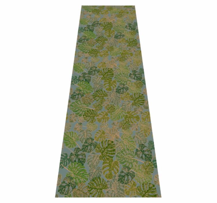 Nordic vinyl rug with japandi minimal monstera leaves - TenStickers