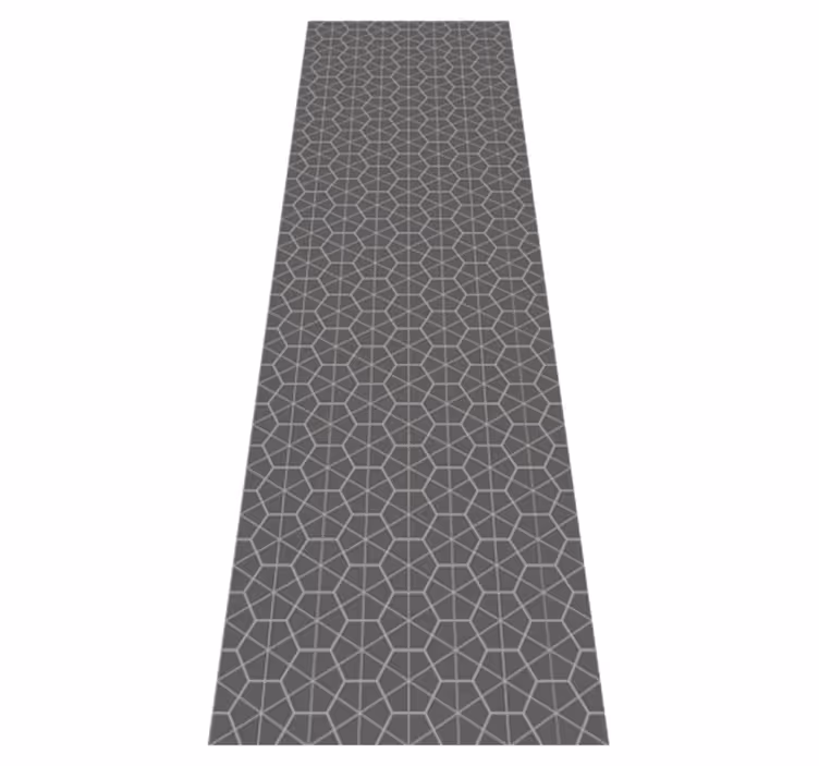 Nordic vinyl rug in minimal hexagonal japandi style - TenStickers
