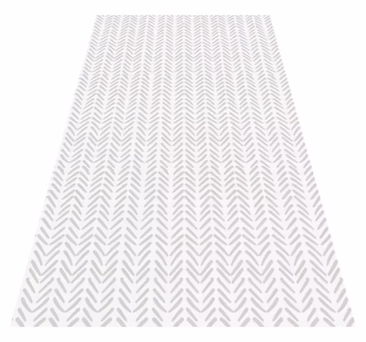 Nordic vinyl rug in grey abstract zigzag lines - TenStickers