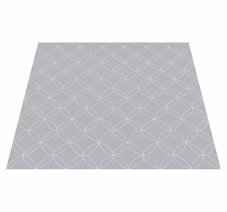 Nordic vinyl rug in grey geometric floral design - TenStickers
