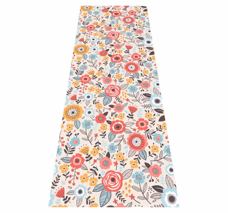 Flowerprint ditsy nature vinyl rug - TenStickers