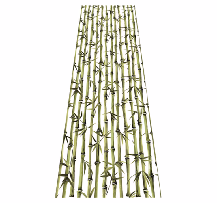 Nature vinyl rug with bamboo pattern branches - TenStickers