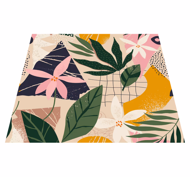 Nature vinyl rug bringing a garden indoors - TenStickers