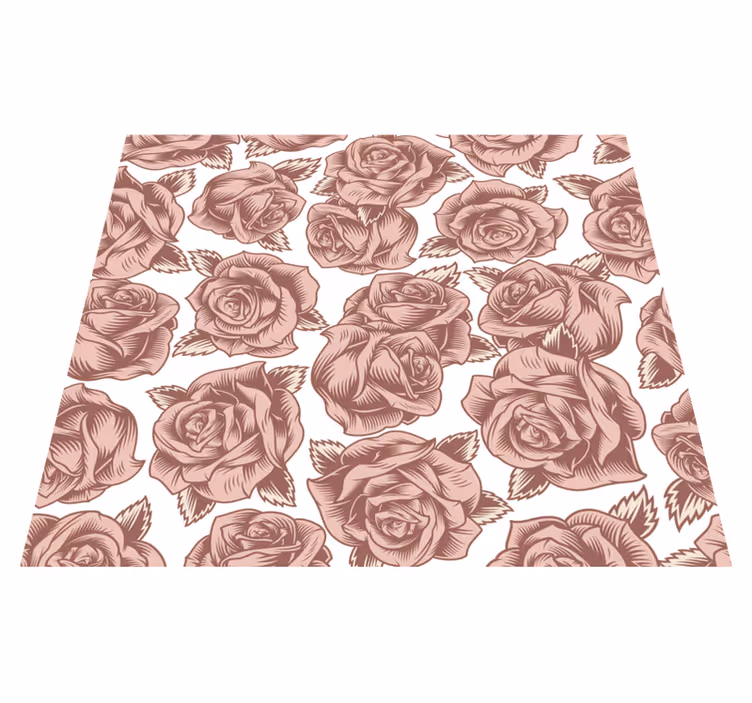 Nature vinyl rug retro roses design - TenStickers