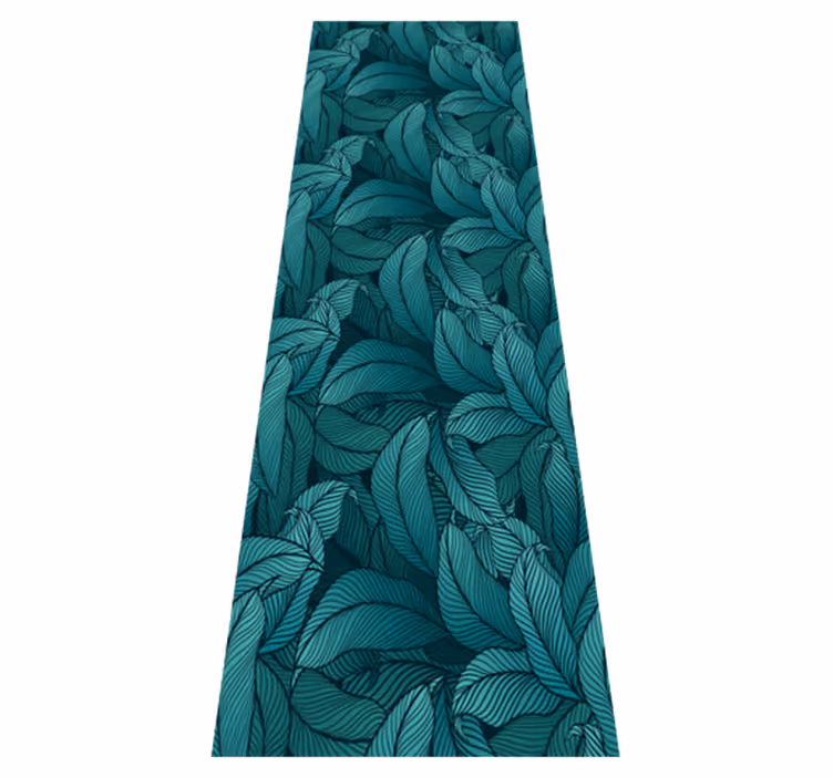 Nature vinyl rug with wild dark green leaves - TenStickers