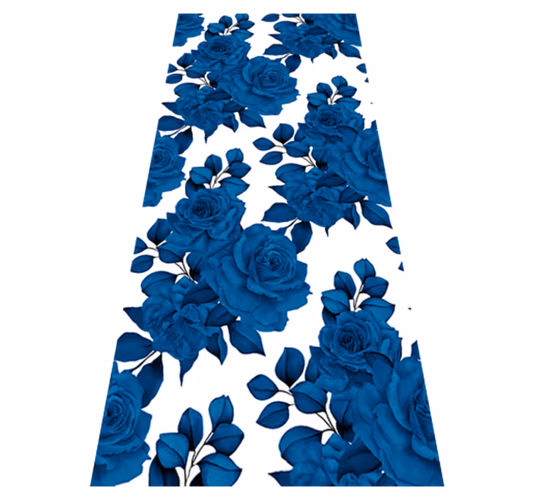 Nature vinyl rug "new nostalgia" blue flowers - TenStickers