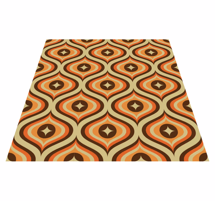 Vintage vinyl rug retro orange and brown design - TenStickers