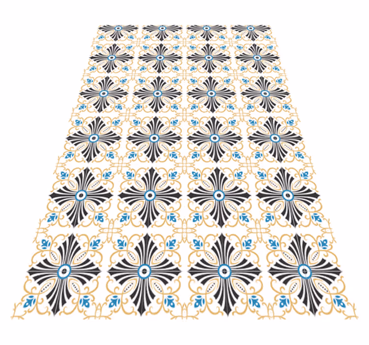Vintage vinyl rug with classic cross spiral design - TenStickers