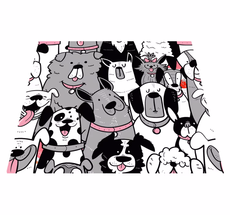 Animal vinyl rug kids wallpaper with dog shapes - TenStickers