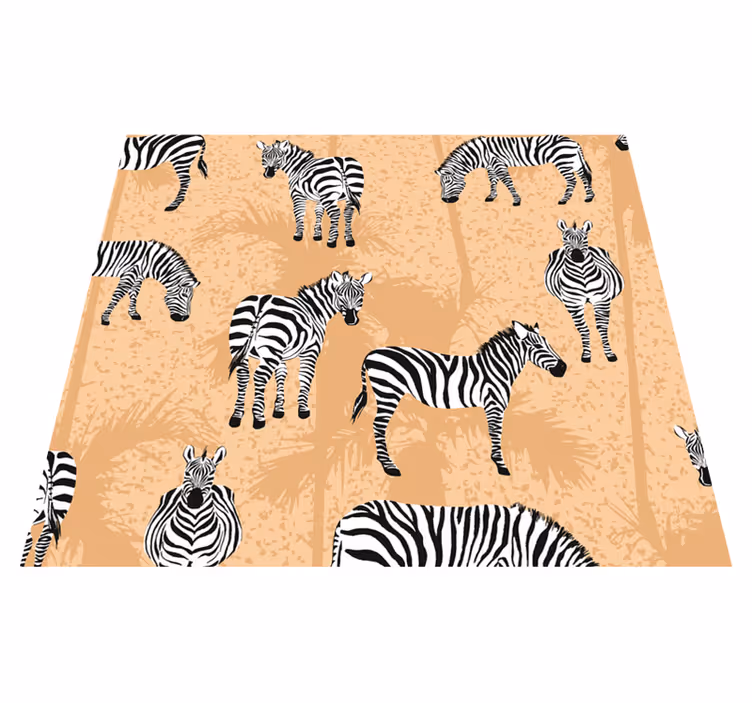 Animal vinyl rug zebra wallpaper for bathroom - TenStickers
