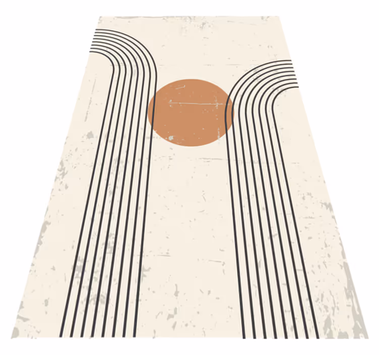 Modern vinyl rug abstract half arch design - TenStickers