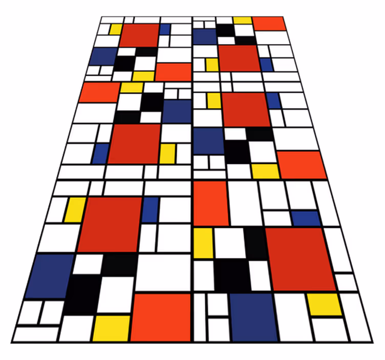 Modern vinyl rug in abstract color blocks - TenStickers