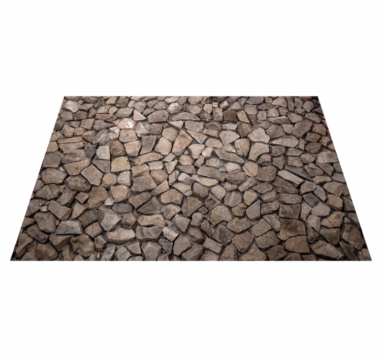 Texture vinyl rug with rustic 3d stone design - TenStickers