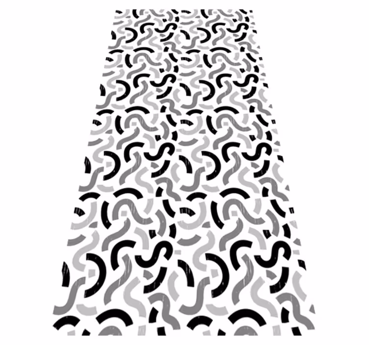 Texture vinyl rug with black and white shapes pattern - TenStickers
