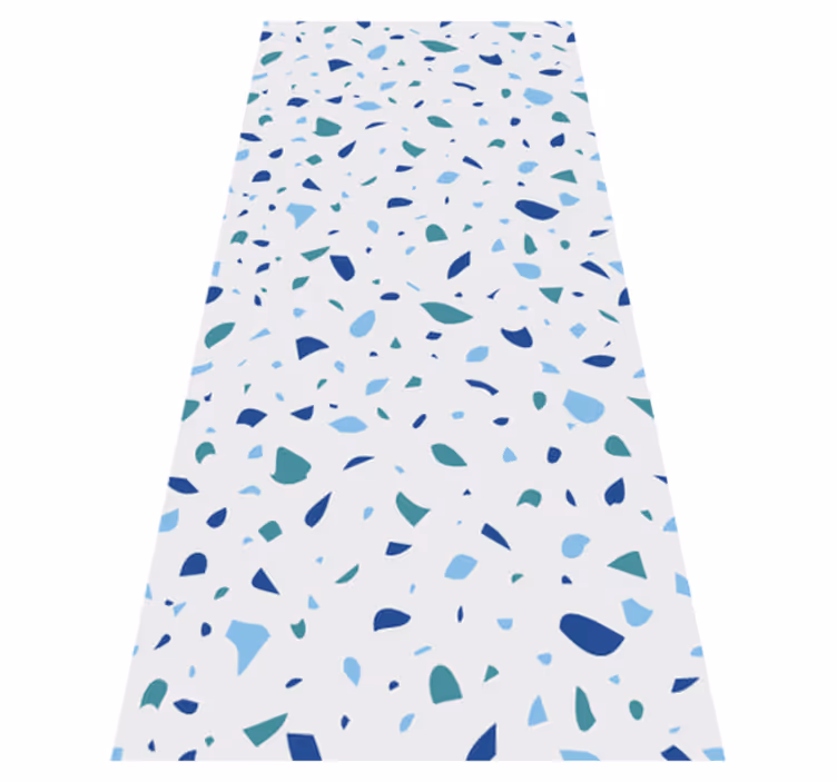 Texture vinyl rug in blue tones terrazzo - TenStickers