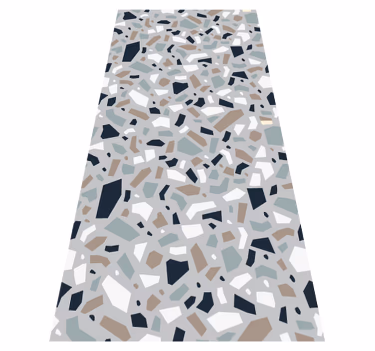 Texture vinyl rug in neutral terrazzo design - TenStickers