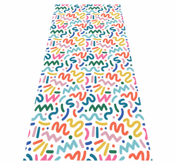 Texture vinyl rug with abstract colored shapes - TenStickers