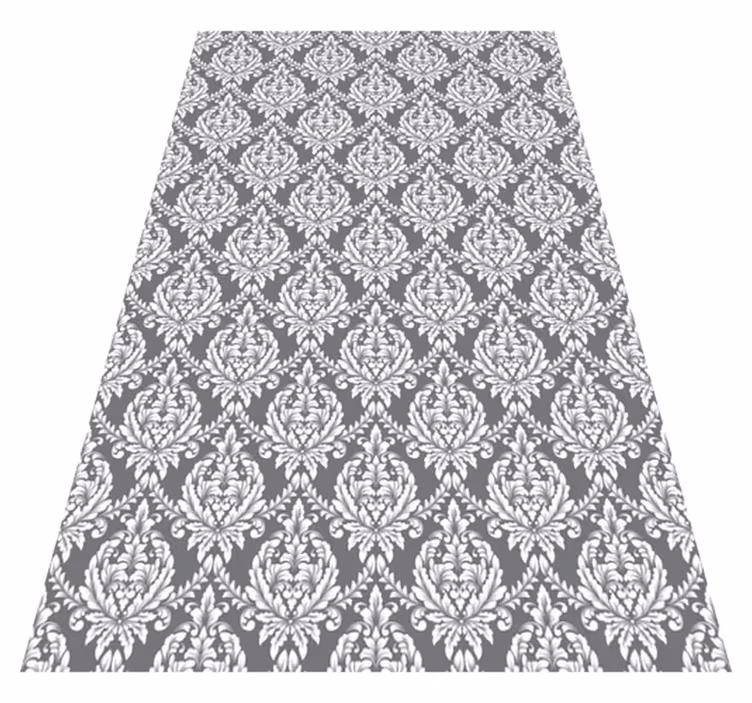Texture vinyl rug in grey damask pattern - TenStickers