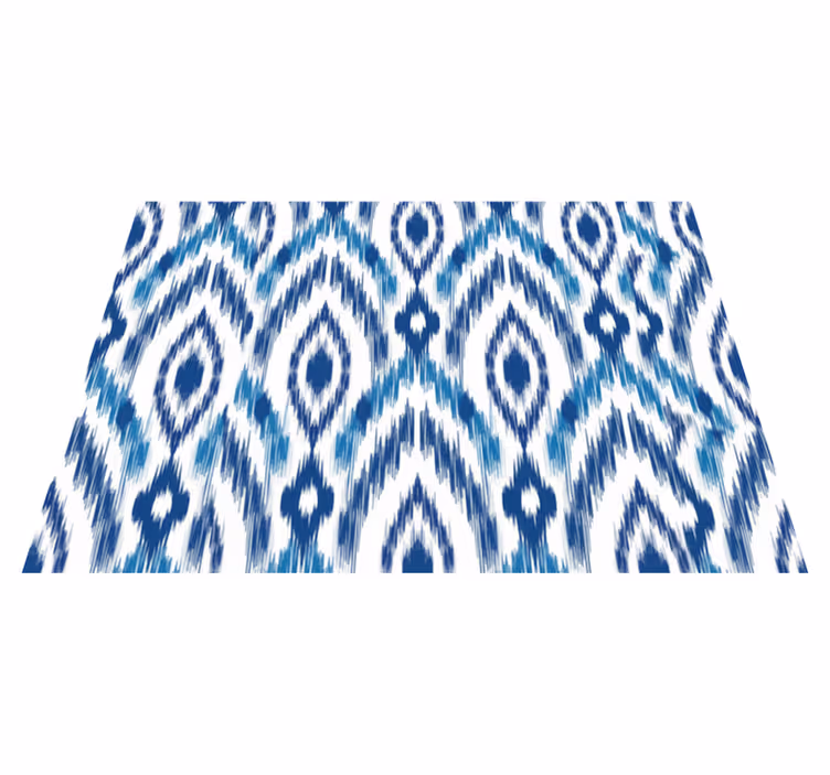 Texture vinyl rug in blue ikat design - TenStickers