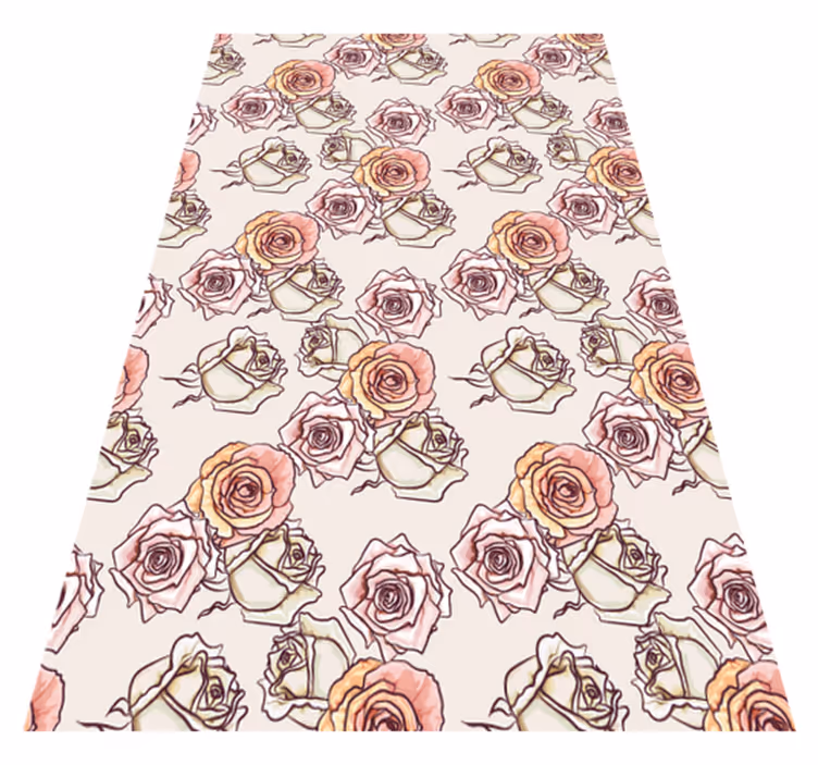 Vintage vinyl rug with english style roses pattern - TenStickers