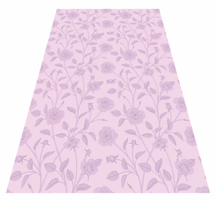 Vintage vinyl rug with purple roses oil painting - TenStickers